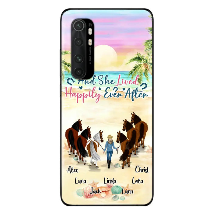 Personalized Horse Girl Phone Case - Up to 6 Horses - Gift Idea for Horse Lovers - And She Lived Happily Ever After - Case for Xiaomi/Huawei/Oppo