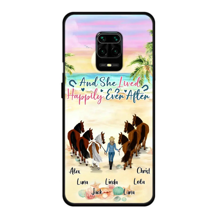 Personalized Horse Girl Phone Case - Up to 6 Horses - Gift Idea for Horse Lovers - And She Lived Happily Ever After - Case for Xiaomi/Huawei/Oppo