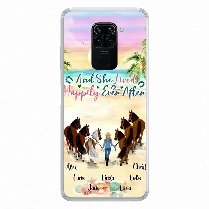 Personalized Horse Girl Phone Case - Up to 6 Horses - Gift Idea for Horse Lovers - And She Lived Happily Ever After - Case for Xiaomi/Huawei/Oppo