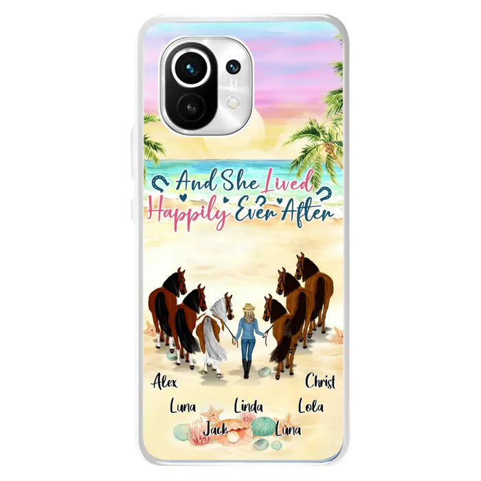 Personalized Horse Girl Phone Case - Up to 6 Horses - Gift Idea for Horse Lovers - And She Lived Happily Ever After - Case for Xiaomi/Huawei/Oppo