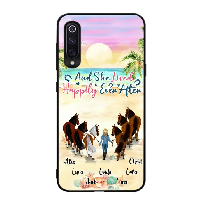 Personalized Horse Girl Phone Case - Up to 6 Horses - Gift Idea for Horse Lovers - And She Lived Happily Ever After - Case for Xiaomi/Huawei/Oppo