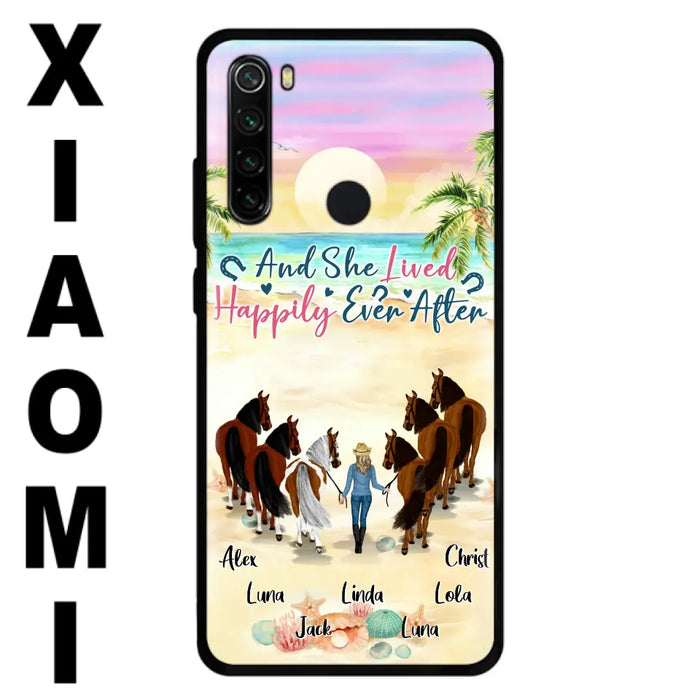 Personalized Horse Girl Phone Case - Up to 6 Horses - Gift Idea for Horse Lovers - And She Lived Happily Ever After - Case for Xiaomi/Huawei/Oppo