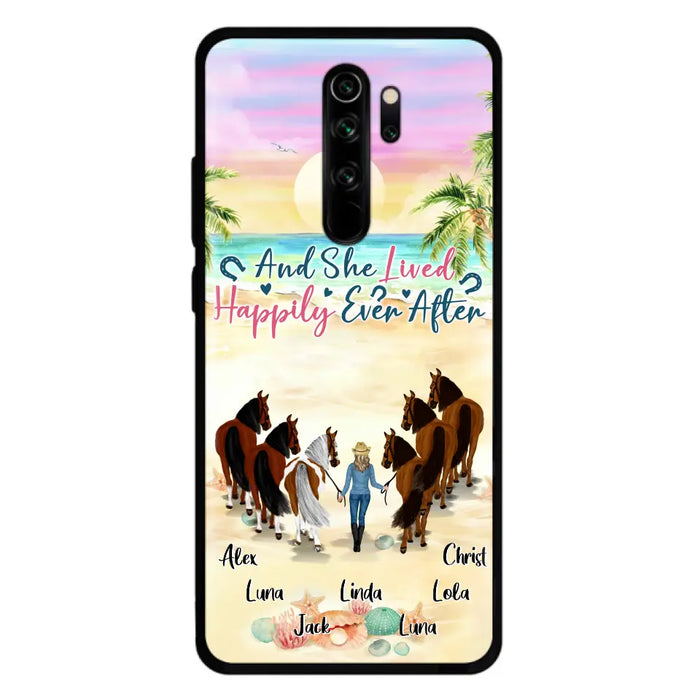 Personalized Horse Girl Phone Case - Up to 6 Horses - Gift Idea for Horse Lovers - And She Lived Happily Ever After - Case for Xiaomi/Huawei/Oppo