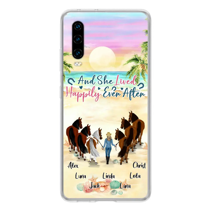 Personalized Horse Girl Phone Case - Up to 6 Horses - Gift Idea for Horse Lovers - And She Lived Happily Ever After - Case for Xiaomi/Huawei/Oppo