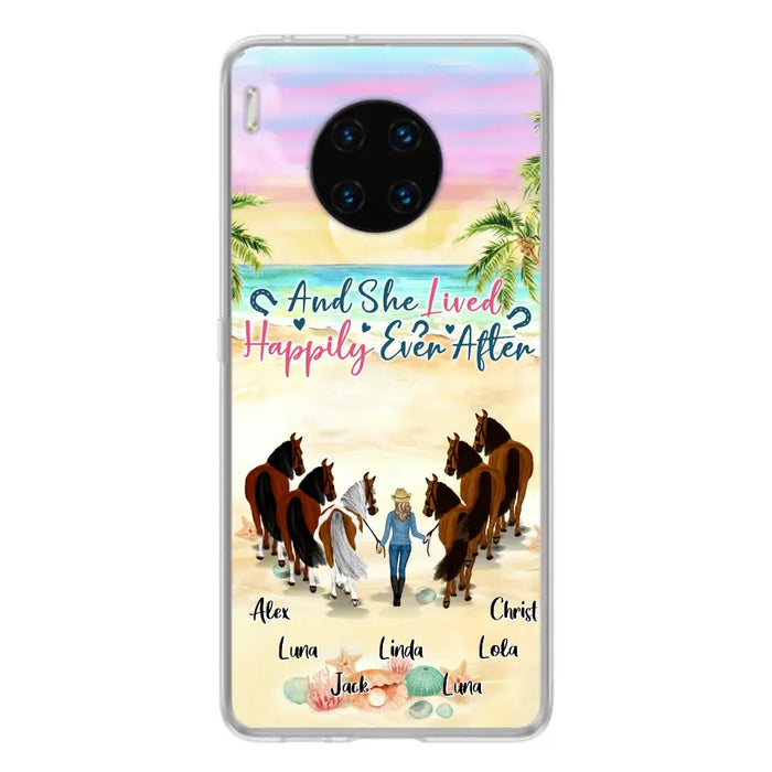 Personalized Horse Girl Phone Case - Up to 6 Horses - Gift Idea for Horse Lovers - And She Lived Happily Ever After - Case for Xiaomi/Huawei/Oppo