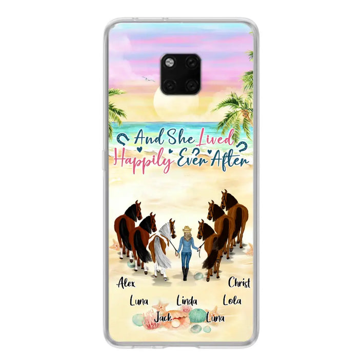 Personalized Horse Girl Phone Case - Up to 6 Horses - Gift Idea for Horse Lovers - And She Lived Happily Ever After - Case for Xiaomi/Huawei/Oppo