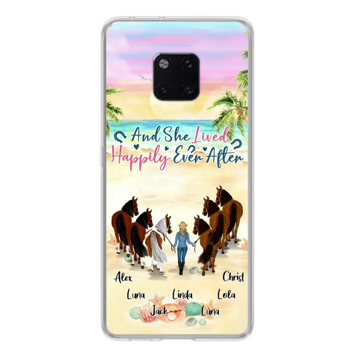 Personalized Horse Girl Phone Case - Up to 6 Horses - Gift Idea for Horse Lovers - And She Lived Happily Ever After - Case for Xiaomi/Huawei/Oppo