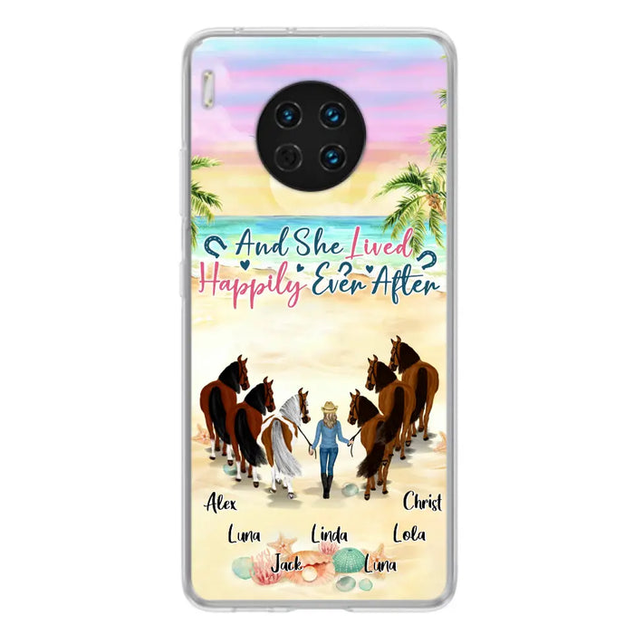 Personalized Horse Girl Phone Case - Up to 6 Horses - Gift Idea for Horse Lovers - And She Lived Happily Ever After - Case for Xiaomi/Huawei/Oppo
