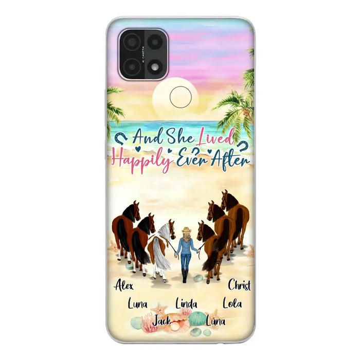 Personalized Horse Girl Phone Case - Up to 6 Horses - Gift Idea for Horse Lovers - And She Lived Happily Ever After - Case for Xiaomi/Huawei/Oppo