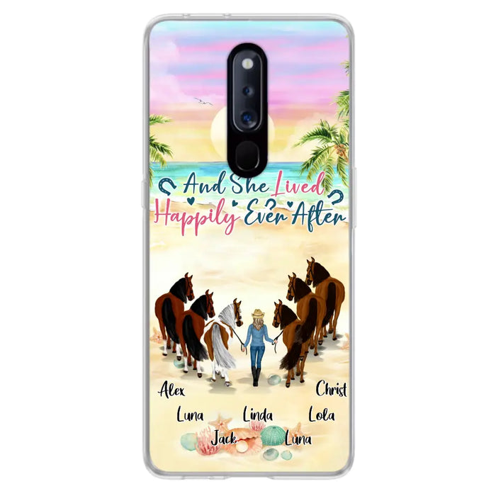 Personalized Horse Girl Phone Case - Up to 6 Horses - Gift Idea for Horse Lovers - And She Lived Happily Ever After - Case for Xiaomi/Huawei/Oppo
