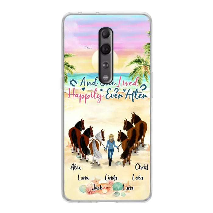 Personalized Horse Girl Phone Case - Up to 6 Horses - Gift Idea for Horse Lovers - And She Lived Happily Ever After - Case for Xiaomi/Huawei/Oppo