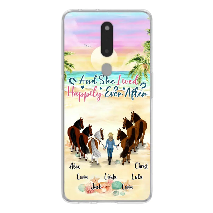 Personalized Horse Girl Phone Case - Up to 6 Horses - Gift Idea for Horse Lovers - And She Lived Happily Ever After - Case for Xiaomi/Huawei/Oppo