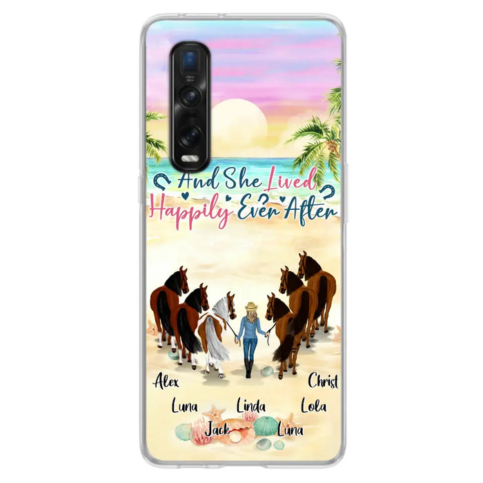 Personalized Horse Girl Phone Case - Up to 6 Horses - Gift Idea for Horse Lovers - And She Lived Happily Ever After - Case for Xiaomi/Huawei/Oppo