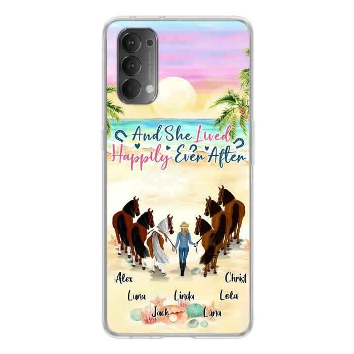 Personalized Horse Girl Phone Case - Up to 6 Horses - Gift Idea for Horse Lovers - And She Lived Happily Ever After - Case for Xiaomi/Huawei/Oppo