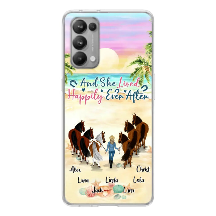 Personalized Horse Girl Phone Case - Up to 6 Horses - Gift Idea for Horse Lovers - And She Lived Happily Ever After - Case for Xiaomi/Huawei/Oppo