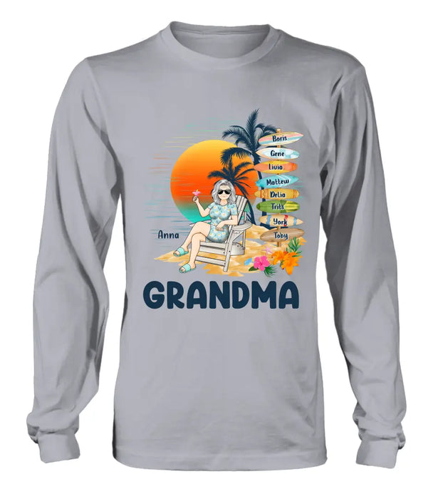 Personalized Nana's Life Summer Shirt/Hoodie - Gift Idea for Grandma/Grandpa - Custom Title Name - Up to 8 Kids