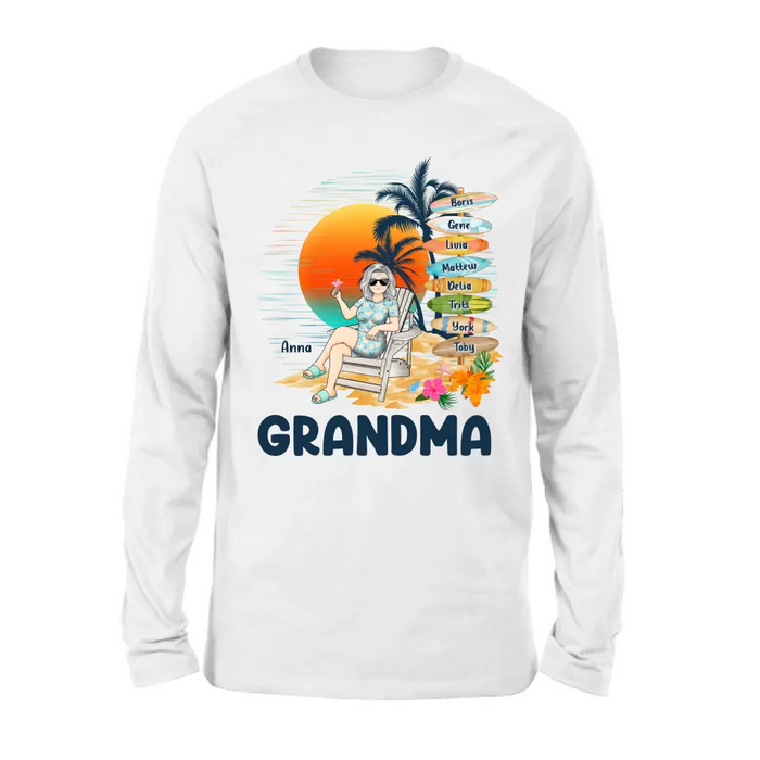 Personalized Nana's Life Summer Shirt/Hoodie - Gift Idea for Grandma/Grandpa - Custom Title Name - Up to 8 Kids