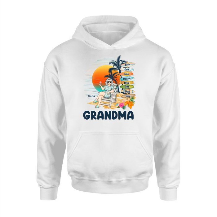 Personalized Nana's Life Summer Shirt/Hoodie - Gift Idea for Grandma/Grandpa - Custom Title Name - Up to 8 Kids