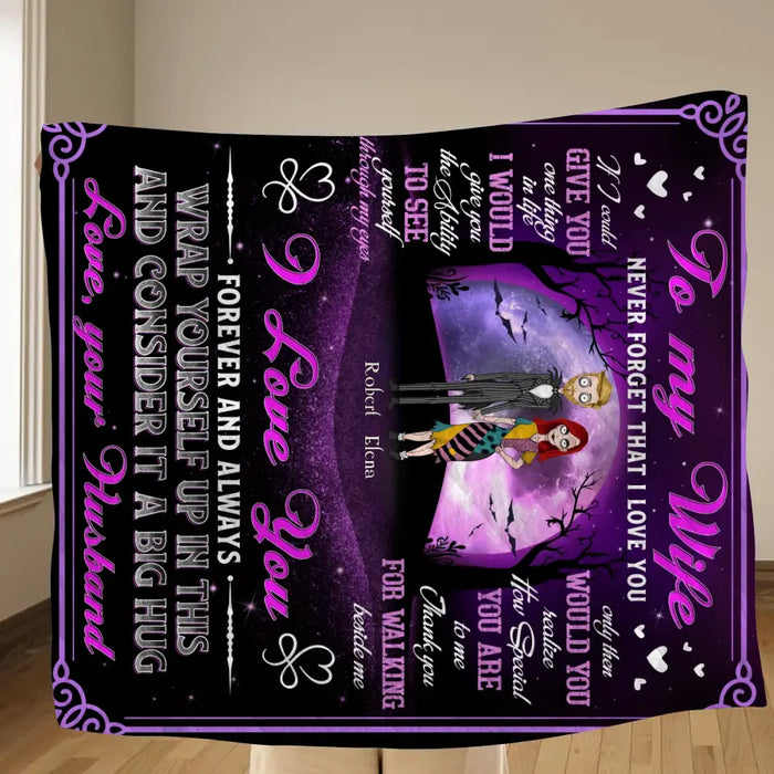 Personalized To My Wife Fleece Throw Blanket/Quilt - Gift Idea For Wife From Husband - Never Forget That I Love You