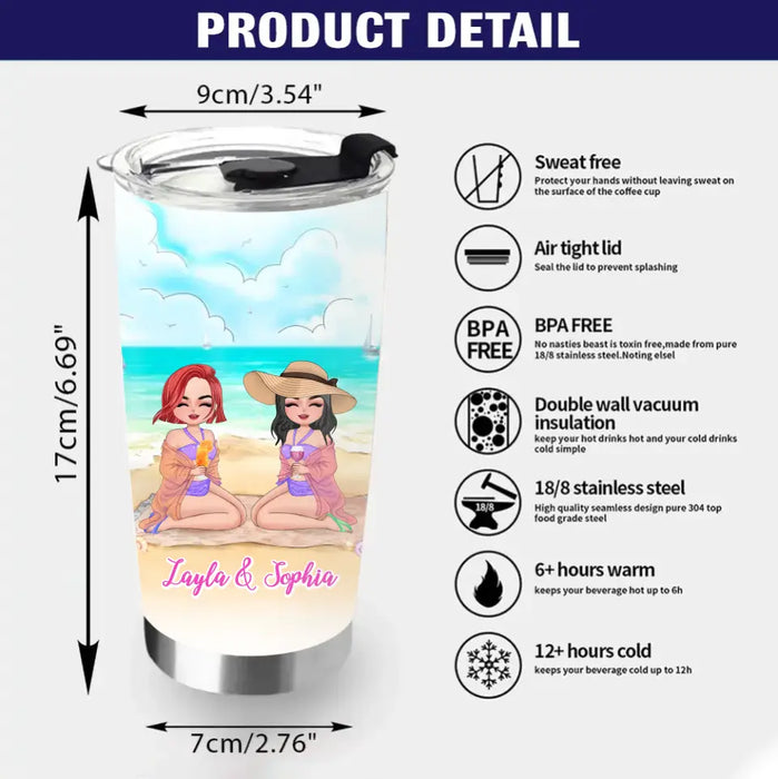 Personalized Beach Friends Tumbler - Gift Idea for Friends/Besties - Friends & Alcohol The Glue Holding The Shitshow Together