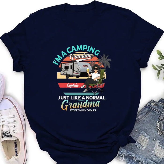 Personalized Camping Shirt/Hoodie - Gift Idea For Camping Lover/The Retired - I'm A Camping Grandma Just Like A Normal Grandma Except Much Cooler