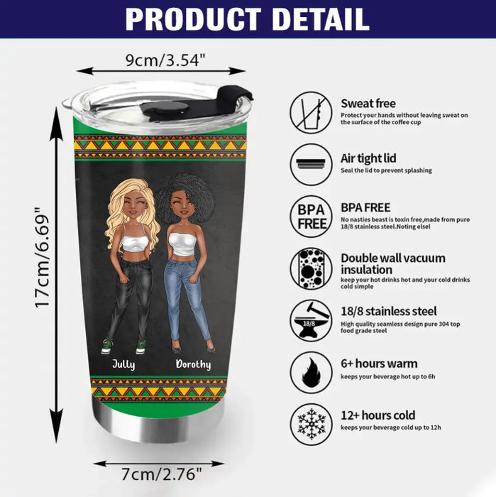 Personalized Black Friends Tumbler - Up to 4 Women - Gift Idea For Friends/Besties/Sisters - Soul Sisters
