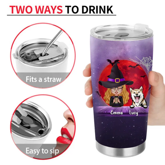 Personalized Witch Tumbler - Halloween Gift Idea For Dog Lovers/Cat Lovers - Up to 6 Pets - 5 Things You Should Know About This Witch Dog Mom