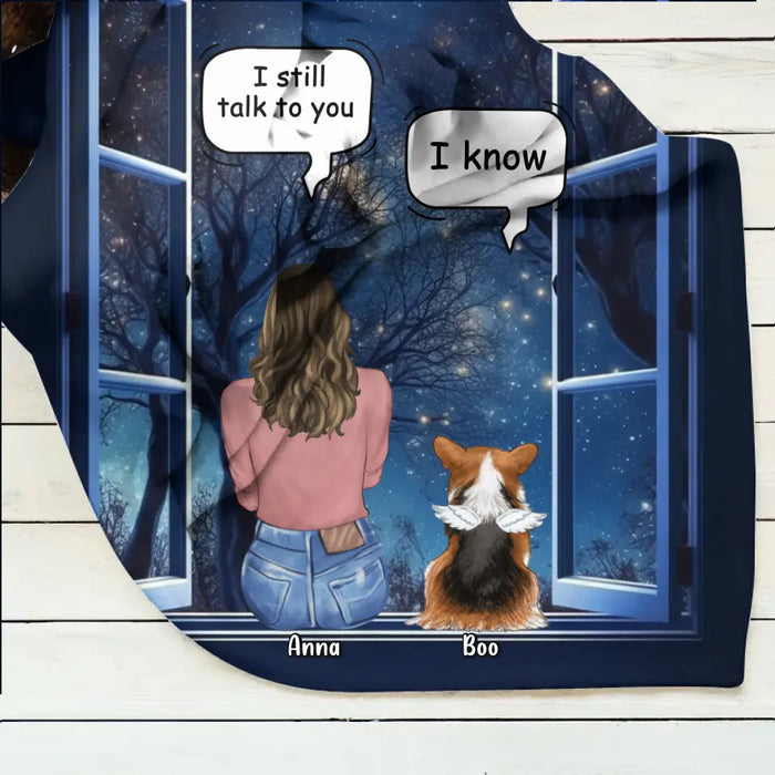 Personalized Memorial Pet Quilt/Fleece Throw Blanket - Up to 4 Dogs/Cats/Rabbits - Memorial Gift Idea for Dog/Cat/Rabbit Owners