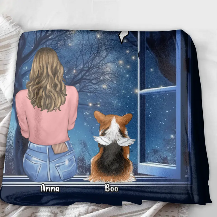 Personalized Memorial Pet Quilt/Fleece Throw Blanket - Up to 4 Dogs/Cats/Rabbits - Memorial Gift Idea for Dog/Cat/Rabbit Owners