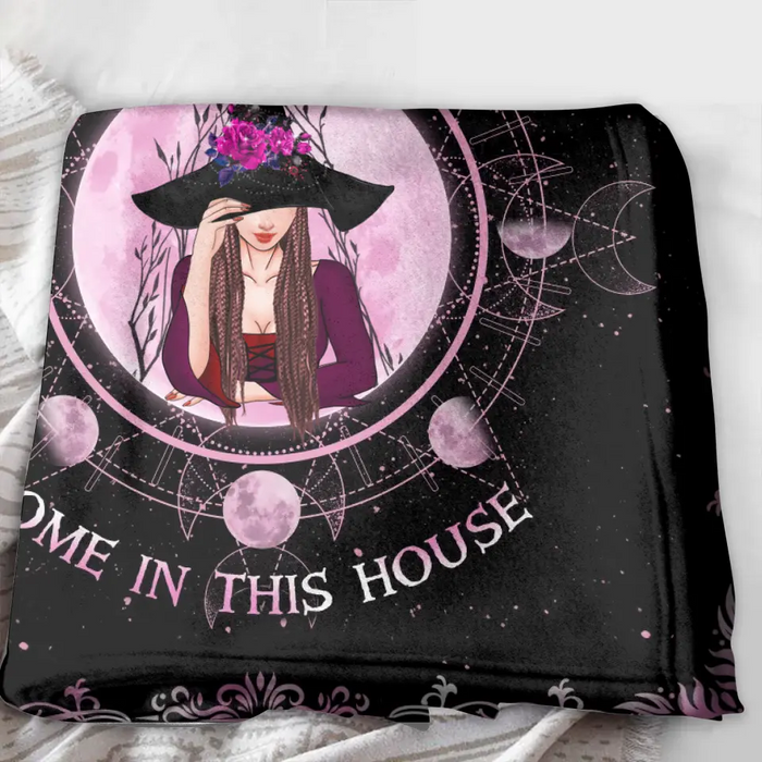 Personalized Witch Fleece Throw Blanket/Quilt - Halloween Gift Idea For Witch Lovers - Check Ya Energy Before You Come In This House