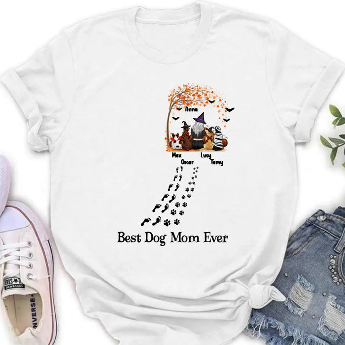 Personalized Halloween Shirt/Hoodie - Gift Idea For Halloween/Dog Lovers - Up to 4 Dogs - Best Dog Mom Ever