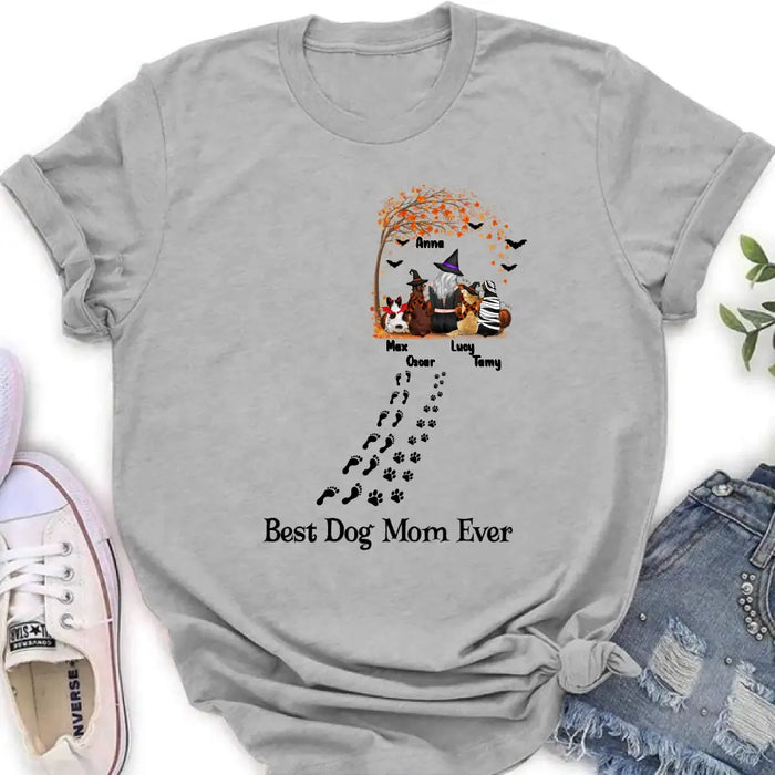 Personalized Halloween Shirt/Hoodie - Gift Idea For Halloween/Dog Lovers - Up to 4 Dogs - Best Dog Mom Ever