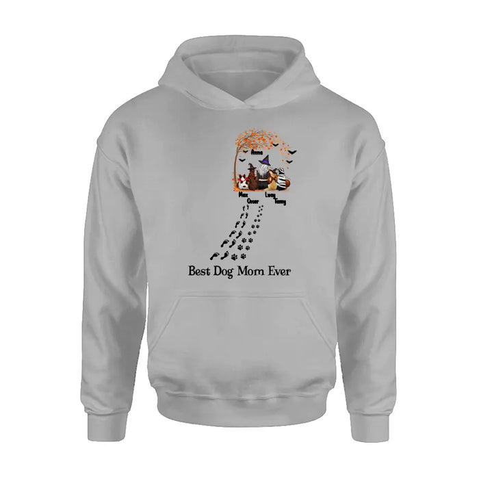 Personalized Halloween Shirt/Hoodie - Gift Idea For Halloween/Dog Lovers - Up to 4 Dogs - Best Dog Mom Ever