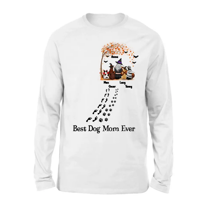 Personalized Halloween Shirt/Hoodie - Gift Idea For Halloween/Dog Lovers - Up to 4 Dogs - Best Dog Mom Ever