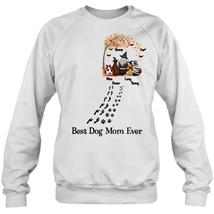 Personalized Halloween Shirt/Hoodie - Gift Idea For Halloween/Dog Lovers - Up to 4 Dogs - Best Dog Mom Ever