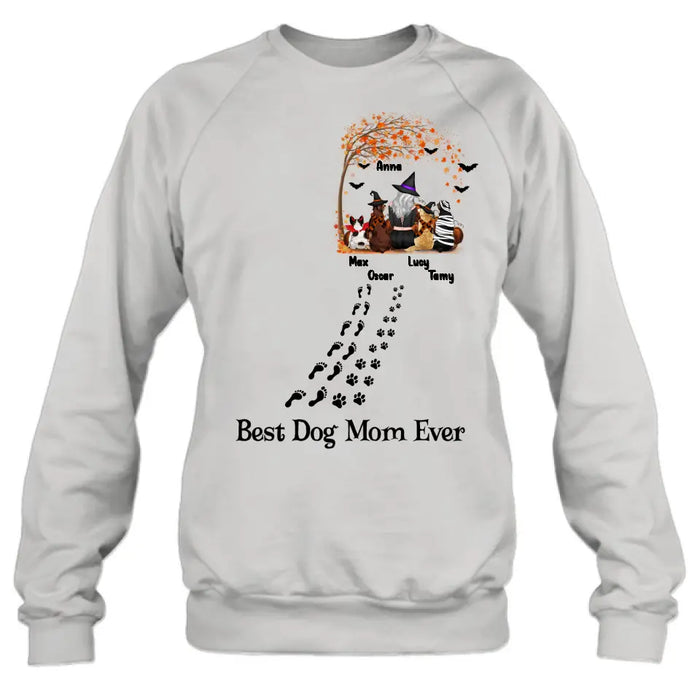 Personalized Halloween Shirt/Hoodie - Gift Idea For Halloween/Dog Lovers - Up to 4 Dogs - Best Dog Mom Ever