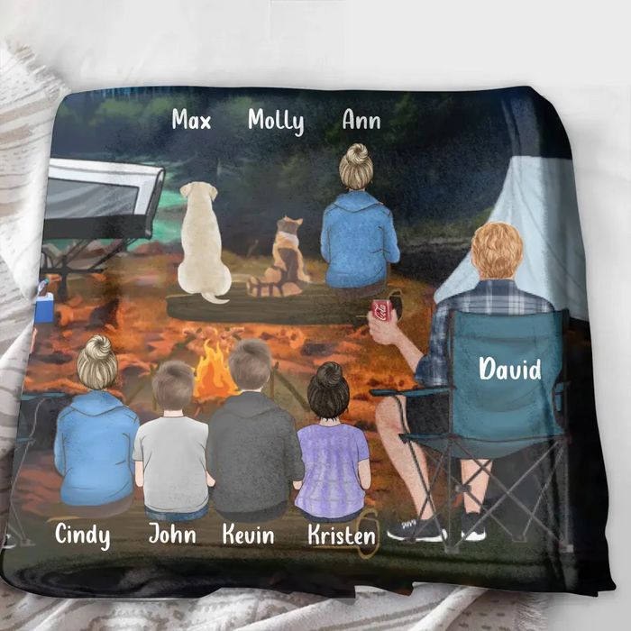 Personalized Rocky Mountain National Park Quilt/Fleece Throw Blanket - Gift Idea For Couple, Camping Lovers, Family - Up to 5 Kids, 4 Pets - Fill Your Life With Adventures