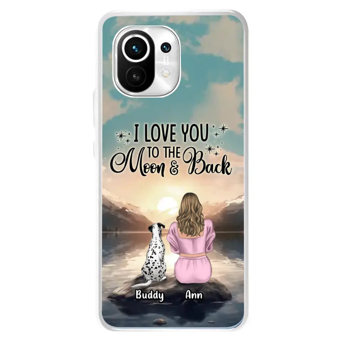 Personalized Dog Mom Phone Case - Up to 6 Dogs - Gift Idea for Dog Lovers - I Love You To The Moon & Back - Case for Xiaomi/Huawei/Oppo