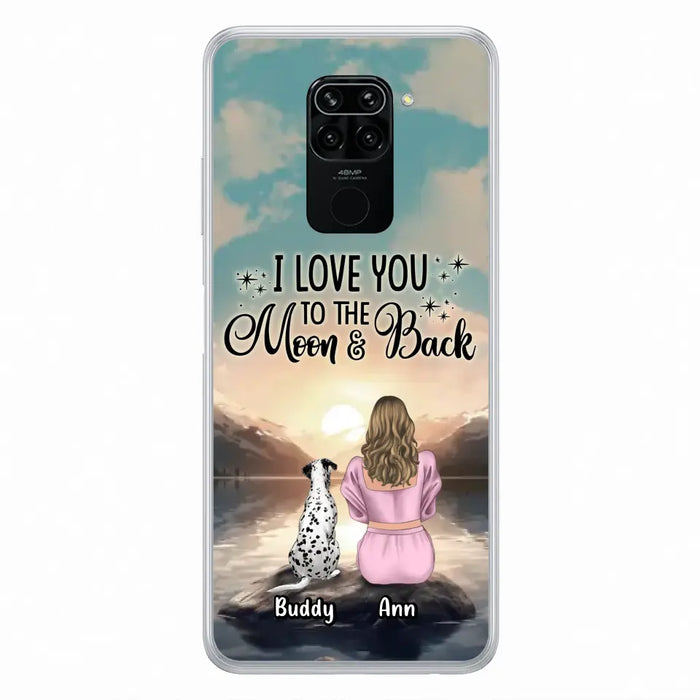 Personalized Dog Mom Phone Case - Up to 6 Dogs - Gift Idea for Dog Lovers - I Love You To The Moon & Back - Case for Xiaomi/Huawei/Oppo