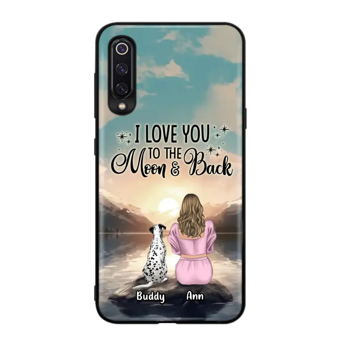 Personalized Dog Mom Phone Case - Up to 6 Dogs - Gift Idea for Dog Lovers - I Love You To The Moon & Back - Case for Xiaomi/Huawei/Oppo
