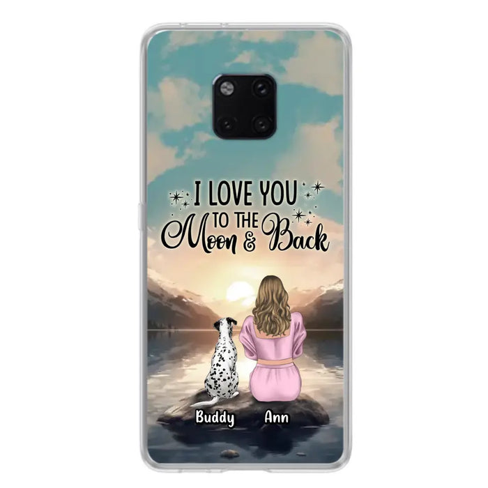 Personalized Dog Mom Phone Case - Up to 6 Dogs - Gift Idea for Dog Lovers - I Love You To The Moon & Back - Case for Xiaomi/Huawei/Oppo