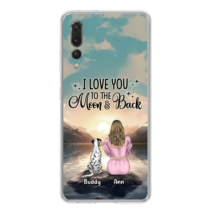 Personalized Dog Mom Phone Case - Up to 6 Dogs - Gift Idea for Dog Lovers - I Love You To The Moon & Back - Case for Xiaomi/Huawei/Oppo