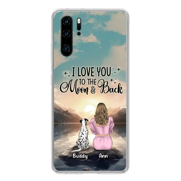 Personalized Dog Mom Phone Case - Up to 6 Dogs - Gift Idea for Dog Lovers - I Love You To The Moon & Back - Case for Xiaomi/Huawei/Oppo