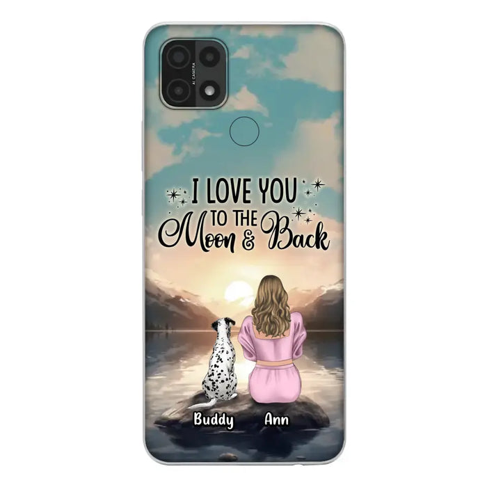 Personalized Dog Mom Phone Case - Up to 6 Dogs - Gift Idea for Dog Lovers - I Love You To The Moon & Back - Case for Xiaomi/Huawei/Oppo