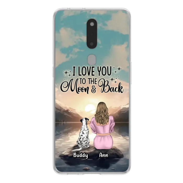 Personalized Dog Mom Phone Case - Up to 6 Dogs - Gift Idea for Dog Lovers - I Love You To The Moon & Back - Case for Xiaomi/Huawei/Oppo