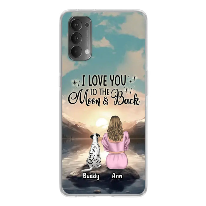 Personalized Dog Mom Phone Case - Up to 6 Dogs - Gift Idea for Dog Lovers - I Love You To The Moon & Back - Case for Xiaomi/Huawei/Oppo