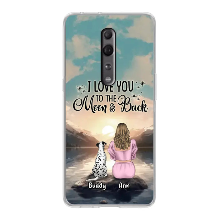 Personalized Dog Mom Phone Case - Up to 6 Dogs - Gift Idea for Dog Lovers - I Love You To The Moon & Back - Case for Xiaomi/Huawei/Oppo
