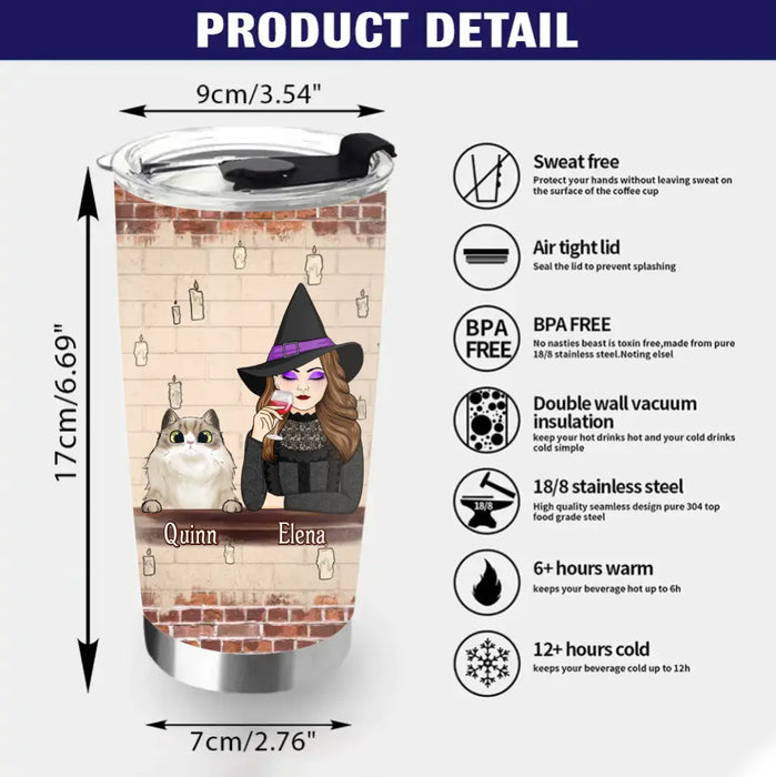 Personalized Witch Tumbler - Up to 6 Dogs/Cats - Halloween Gift Idea for Dog/Cat Lovers - We're Not Sugar & Spice And Everything Nice