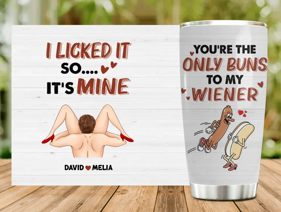 Personalized Couple Tumbler - Gift Idea For Him/Her - You're The Only Buns To My Wiener