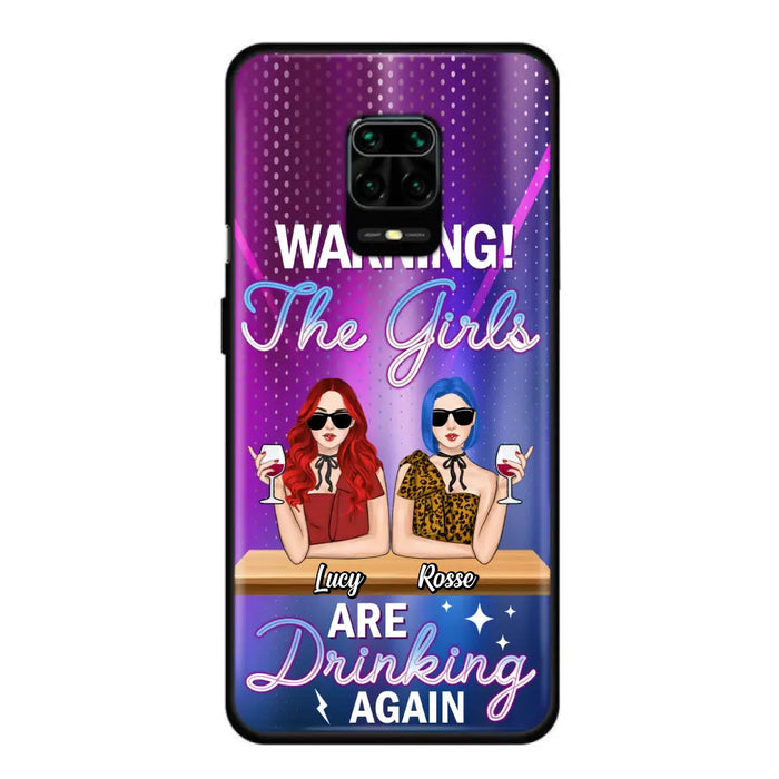 Personalized Besties Phone Case - Gift Idea For Friends/Besties - Up to 4 Girls - Warning The Girls Are Drinking Again - Case For Oppo/Xiaomi/Huawei